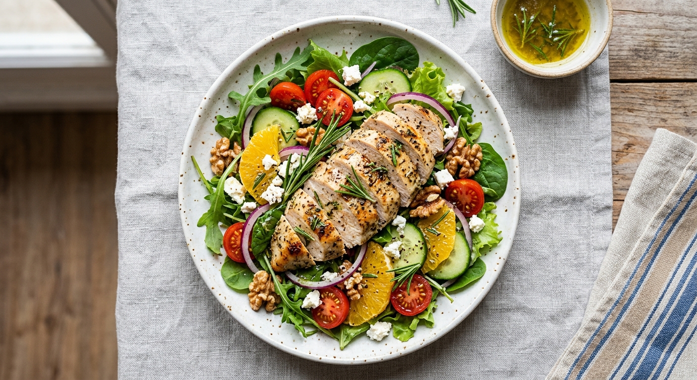 Ensalada de Pollo con Vinagreta de Romero
